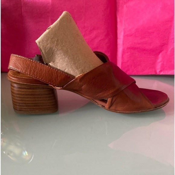Miz Mooz Leather Sandals 2”  Stacked Block Heel Size 37 - Picture 11 of 13
